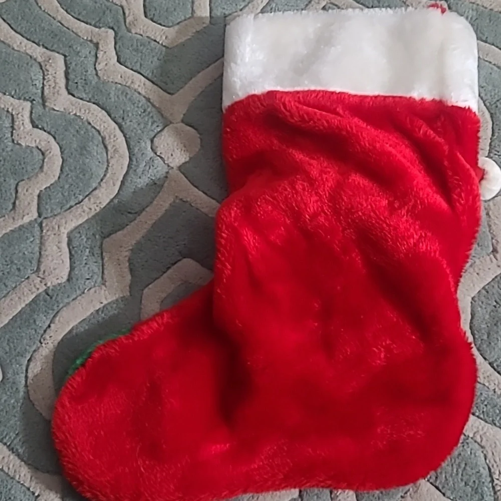 Plush Reindeer Christmas Stocking Holiday Mantel Decor